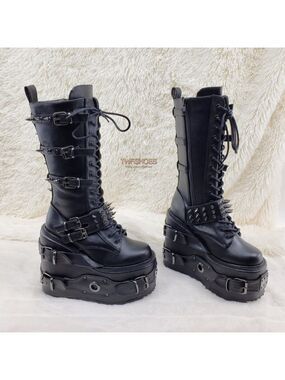 Swing 327 Knee High Platform Goth Punk Rock Boots Swing RESTOCKED
